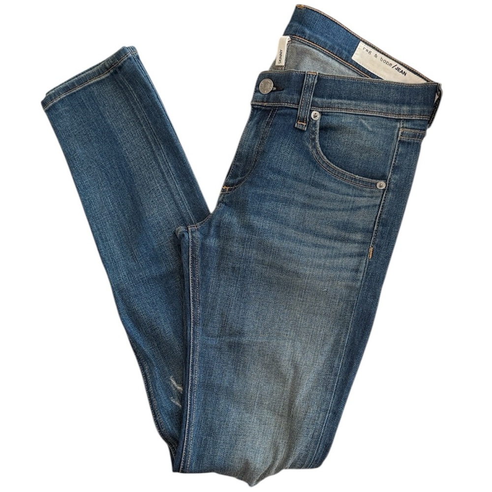 Rag & Bone Factory Distressed Low Rise Skinny Jeans